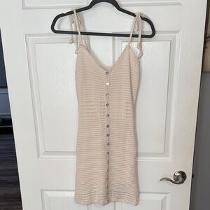 Olive & Oak Cream Knit Button Down Dress